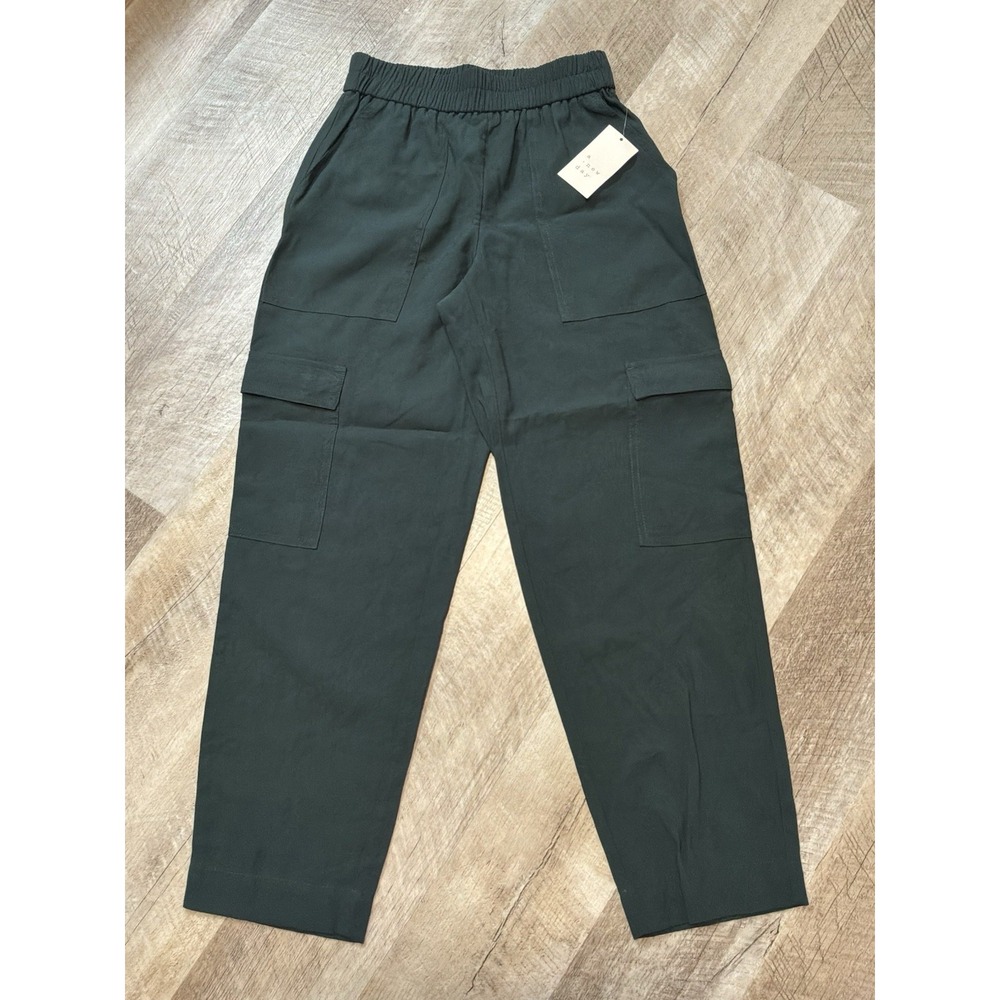 NEW A New Day Women's Dress Pants Pull On Tapered Leg Cargo Pants - Green XS